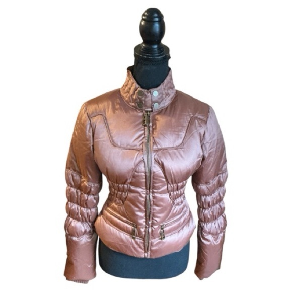 blanc noir Jackets & Blazers - NEW Blanc Noir Metallic Bronze Puffer Jacket